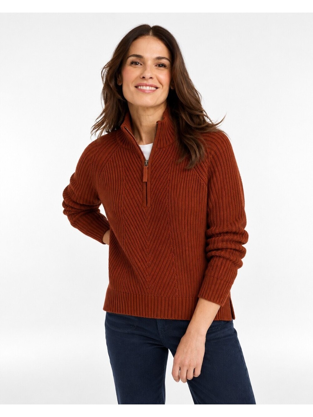 LL Bean Mariner Shaker Sweater 1/4 Zip Woman's M Bordeaux Cabincore Classic